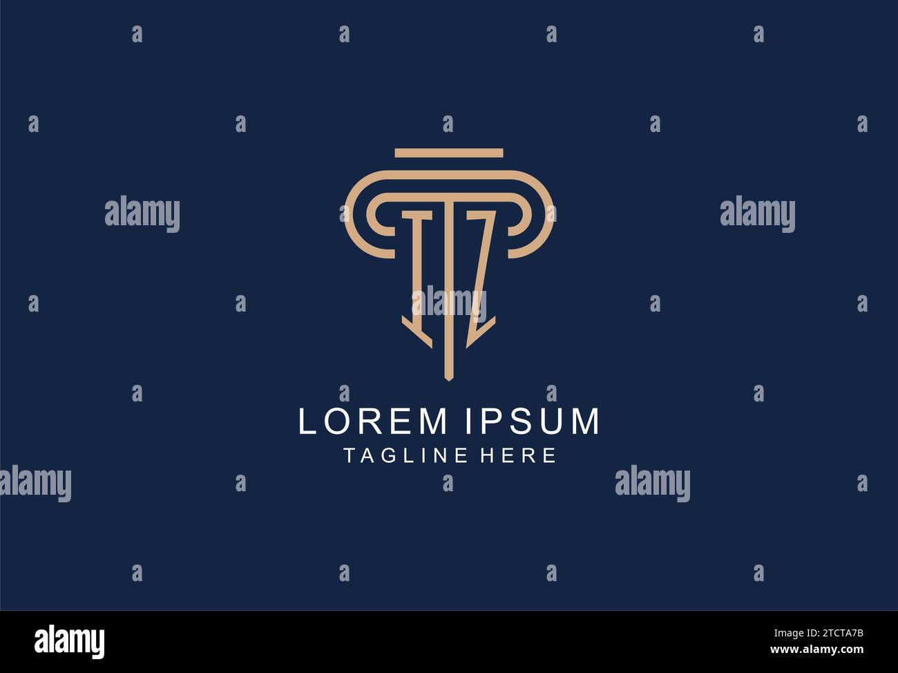 IZ initial pillar logo, elegant and luxury law firm logo design ideas ...