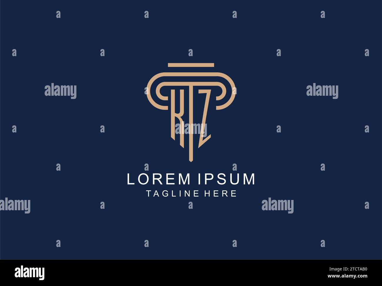 KZ initial pillar logo, elegant and luxury law firm logo design ideas ...