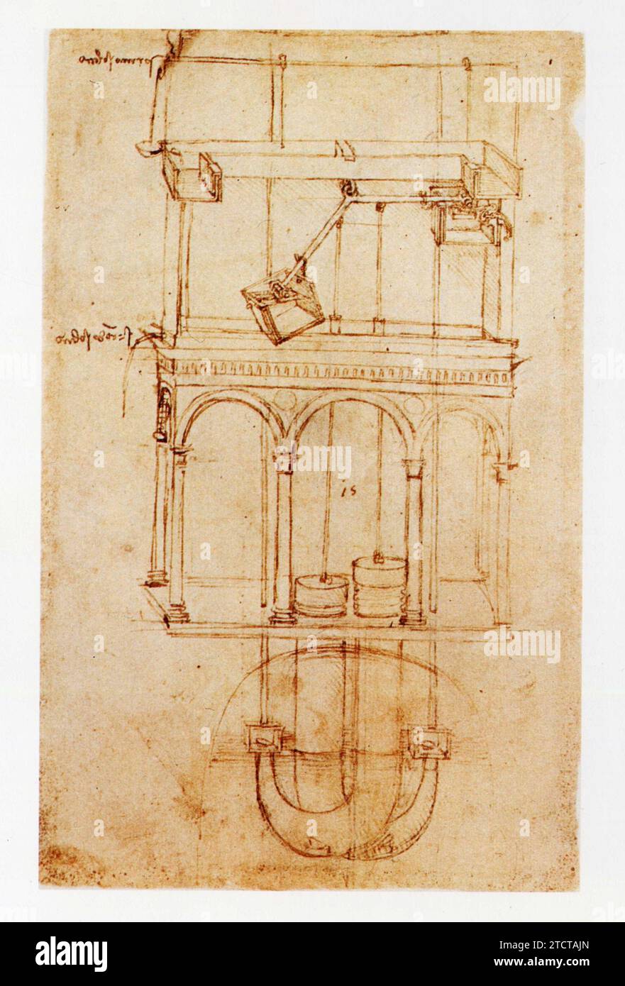 Leonardo da Vinci.1452-1519.La machine-édifice. Stock Photo