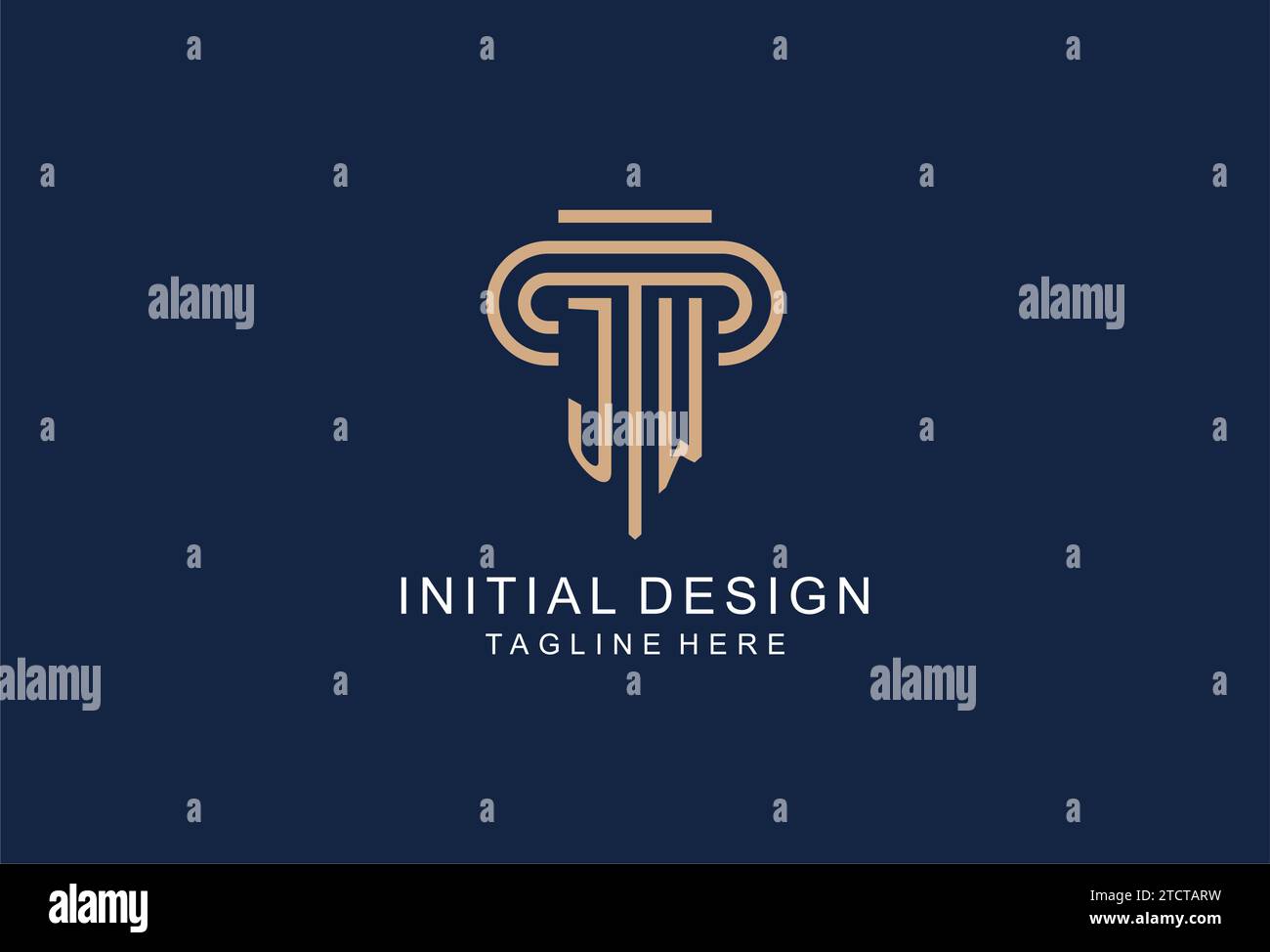 JW initial pillar logo, elegant and luxury law firm logo design ideas ...