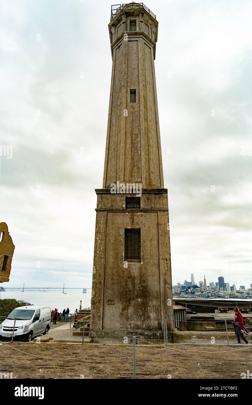 October Lighthouse San Francisco, USA, october 9TH 2023, Alcatraz lighthouse Stock Photo ...