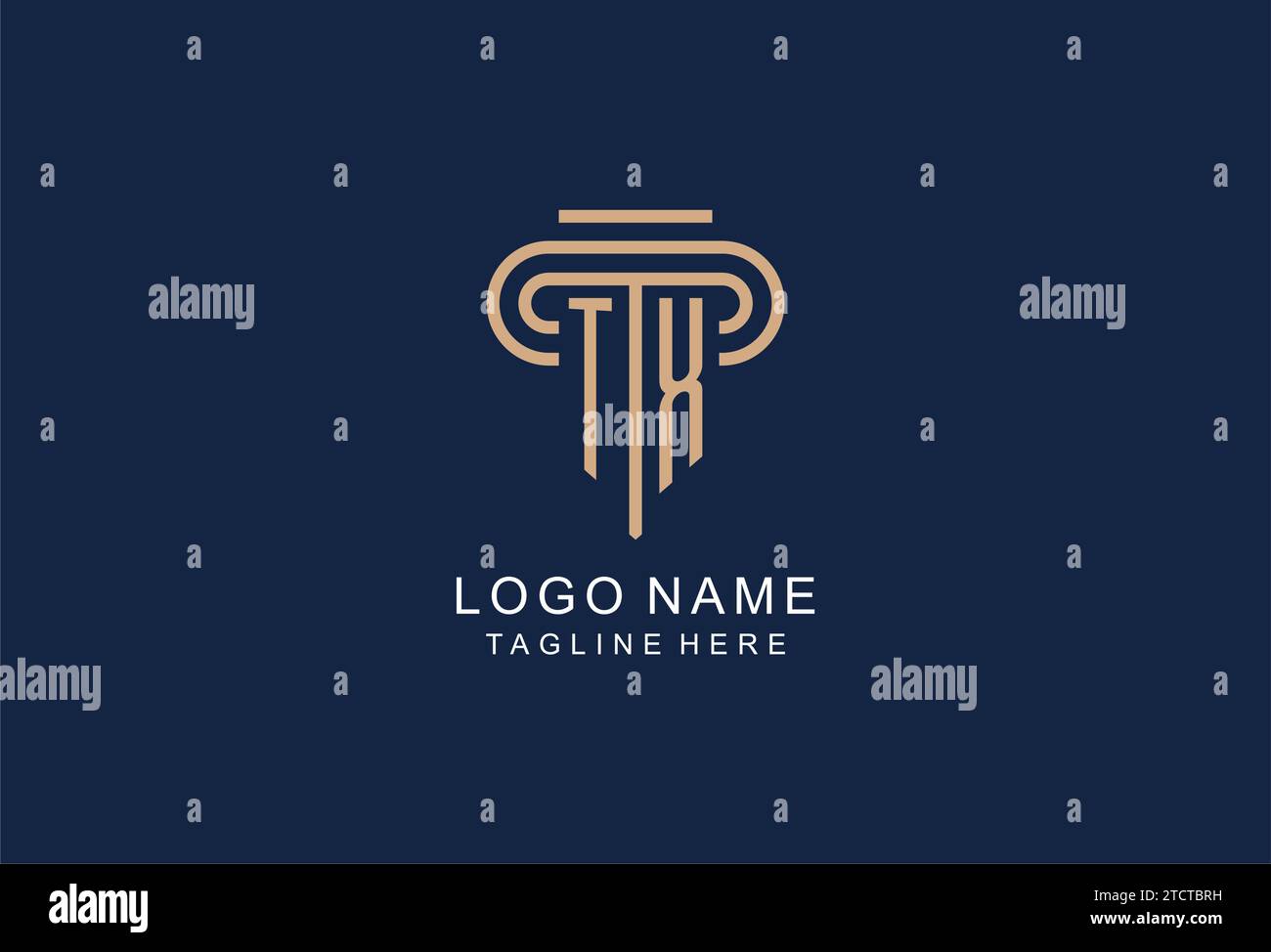 TX initial pillar logo, elegant and luxury law firm logo design ideas ...