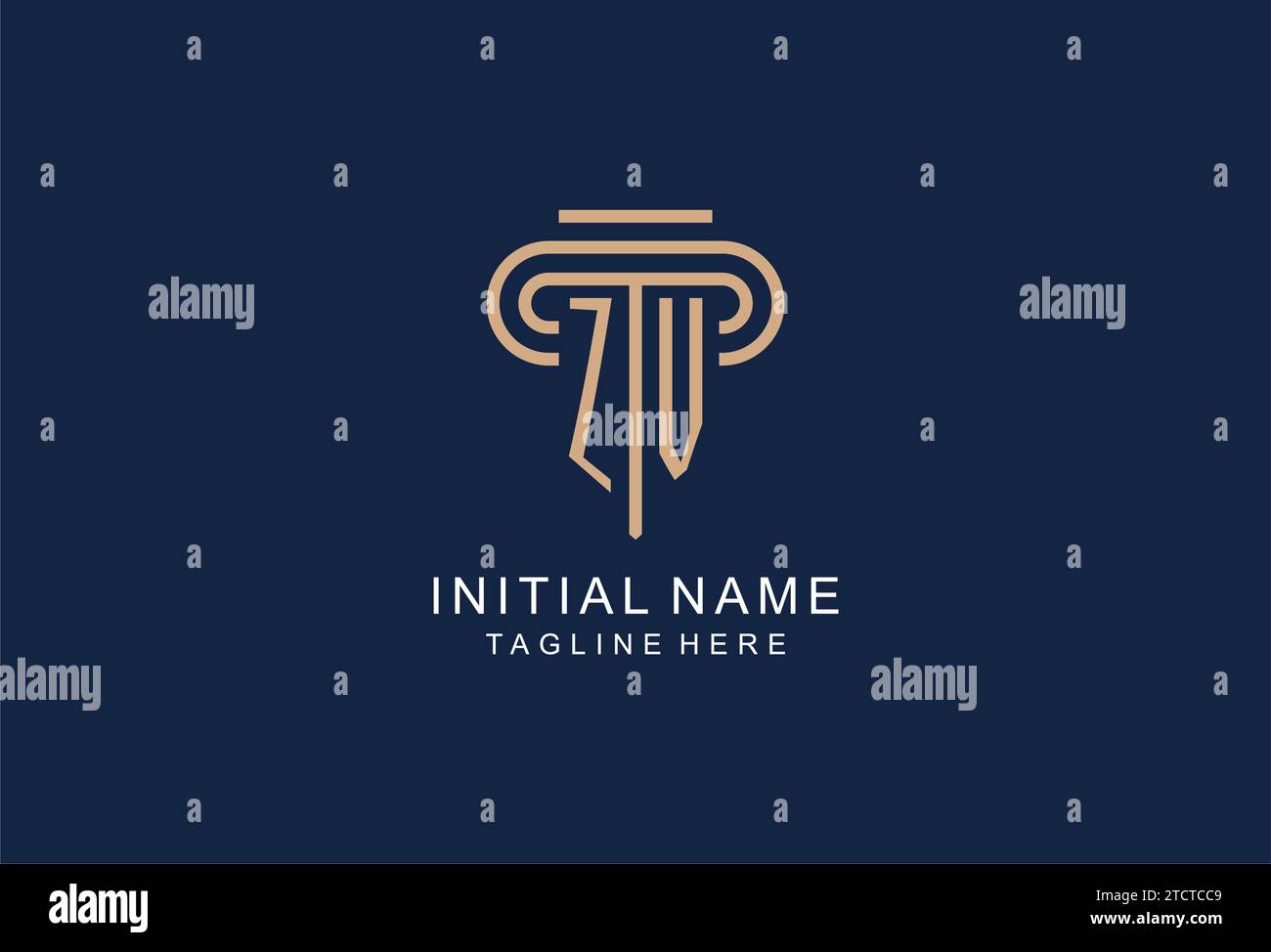 ZV initial pillar logo, elegant and luxury law firm logo design ideas ...