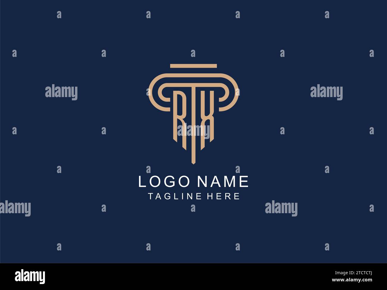 RX initial pillar logo, elegant and luxury law firm logo design ideas ...