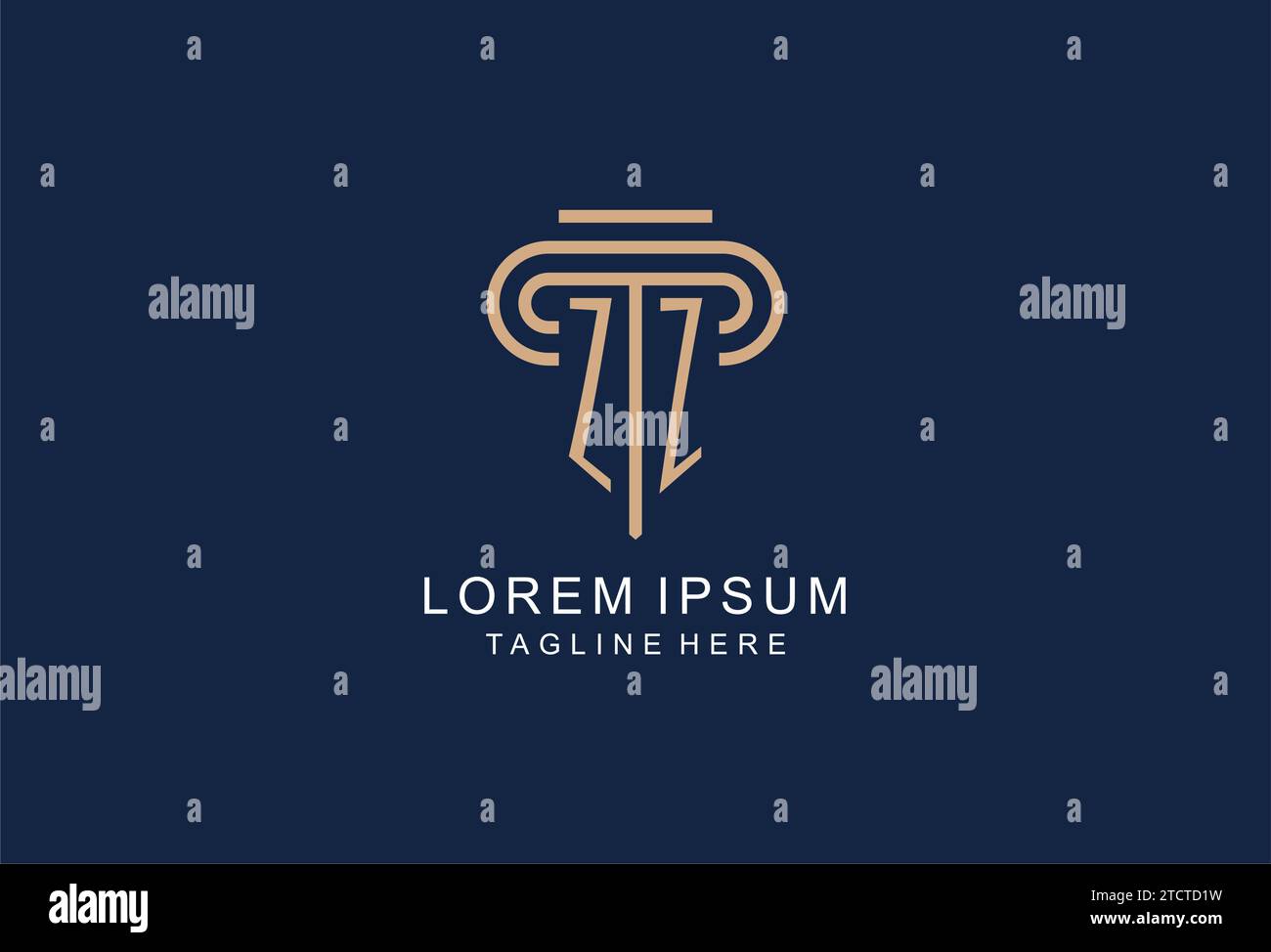 ZZ initial pillar logo, elegant and luxury law firm logo design ideas ...