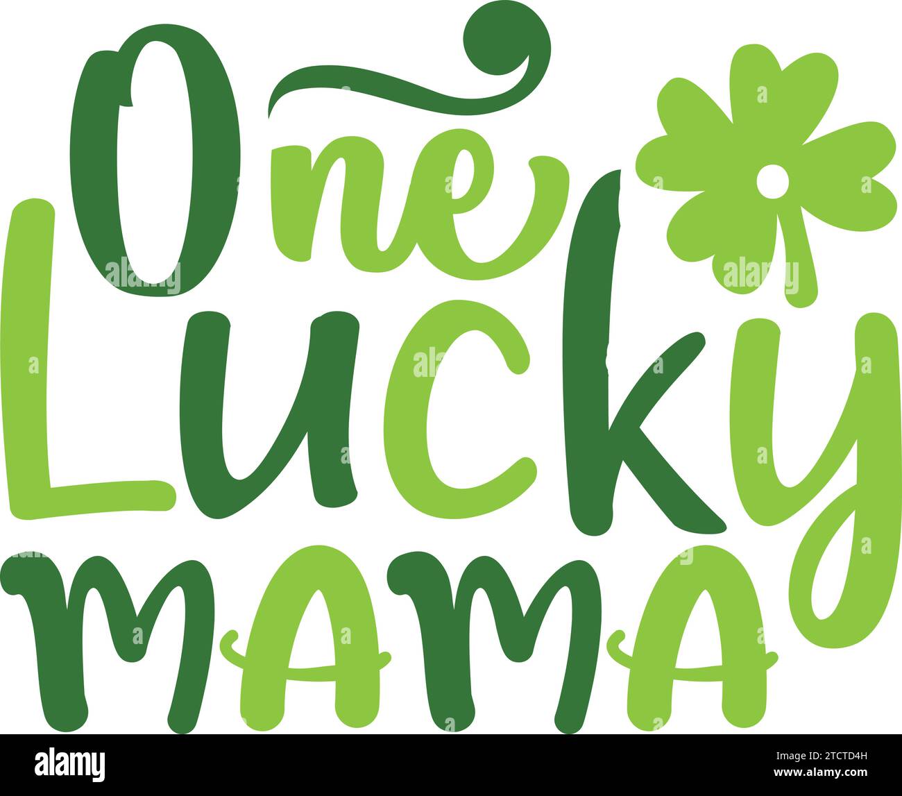 One Lucky Mama ,Cute SVG Designs Stock Vector