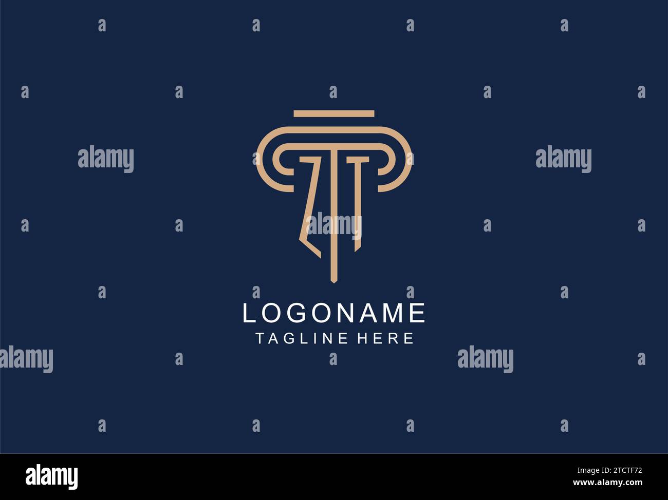 ZT initial pillar logo, elegant and luxury law firm logo design ideas ...