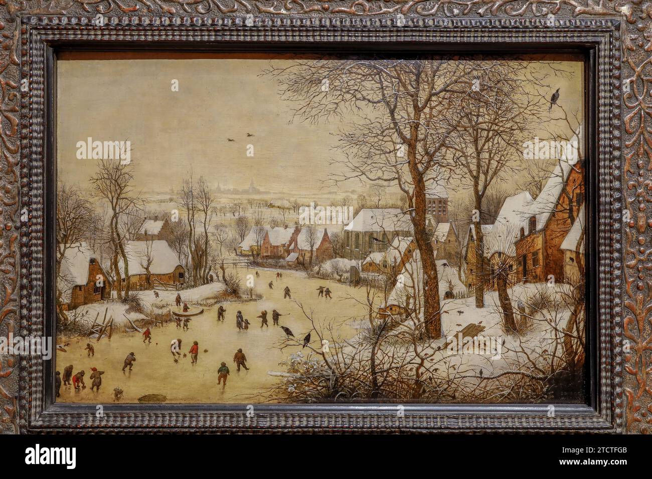 Musee royaux des Beaux-Arts de Belgique, Royal Museums of Fine Arts of Belgium, Bruxelles, Brussels Pieter Brueghel II Winter landscape with skaters a Stock Photo