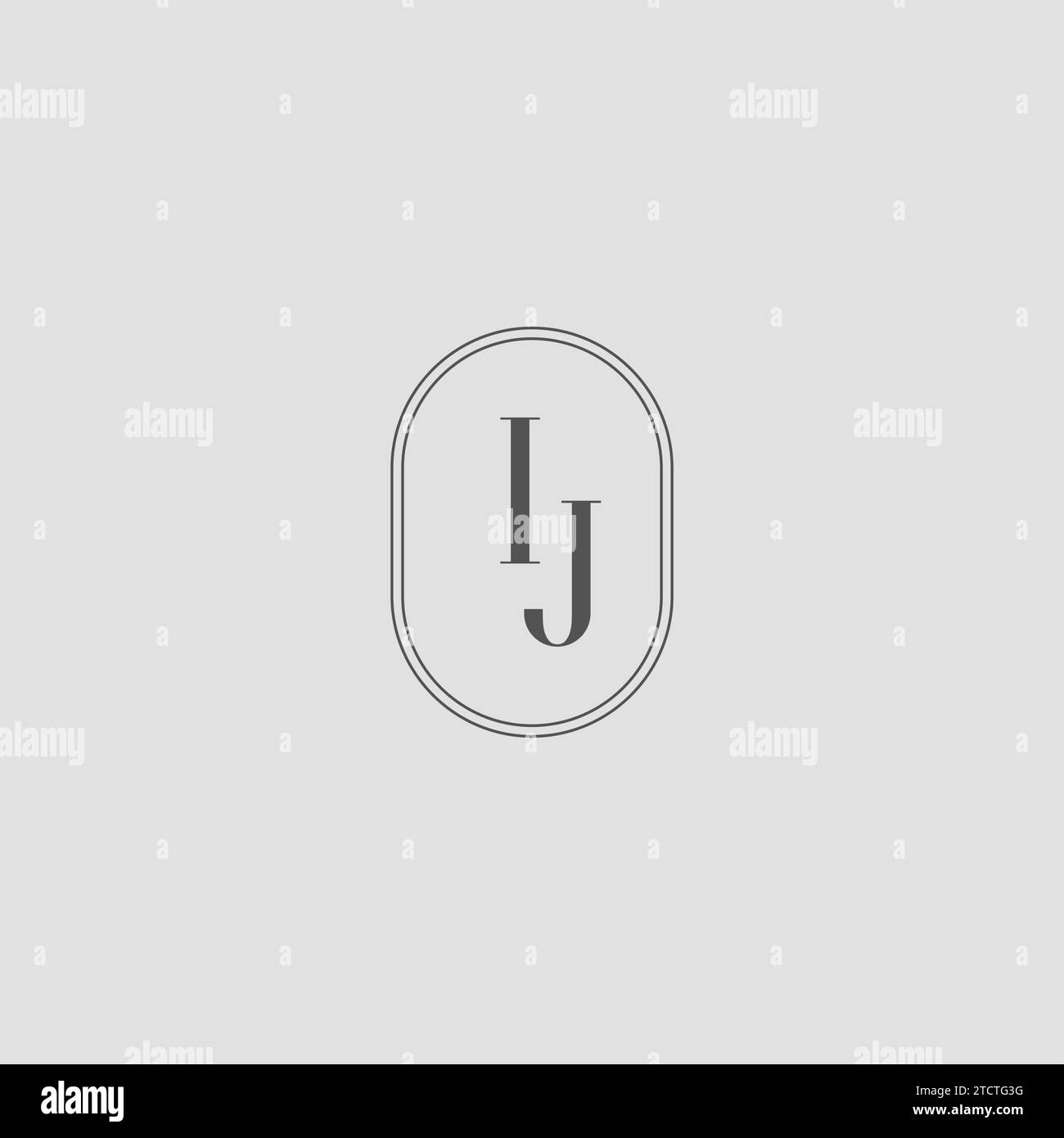 Initial IJ wedding monogram logo design vector graphic Stock Vector