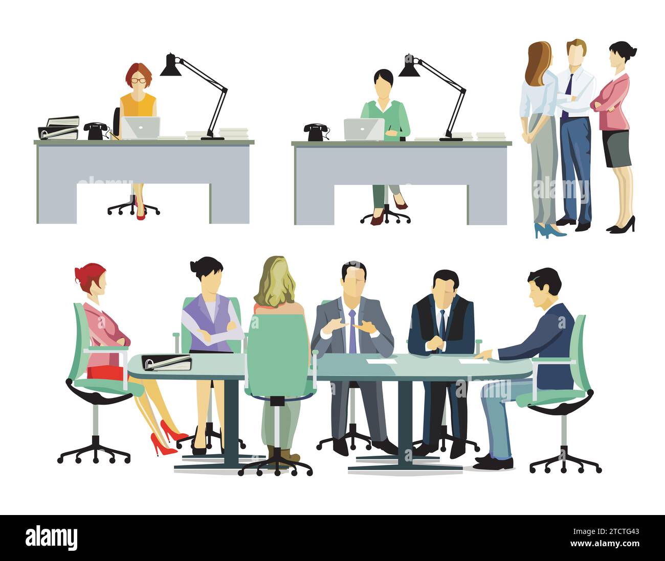 Business meeting, course and training illustration Stock Vector
