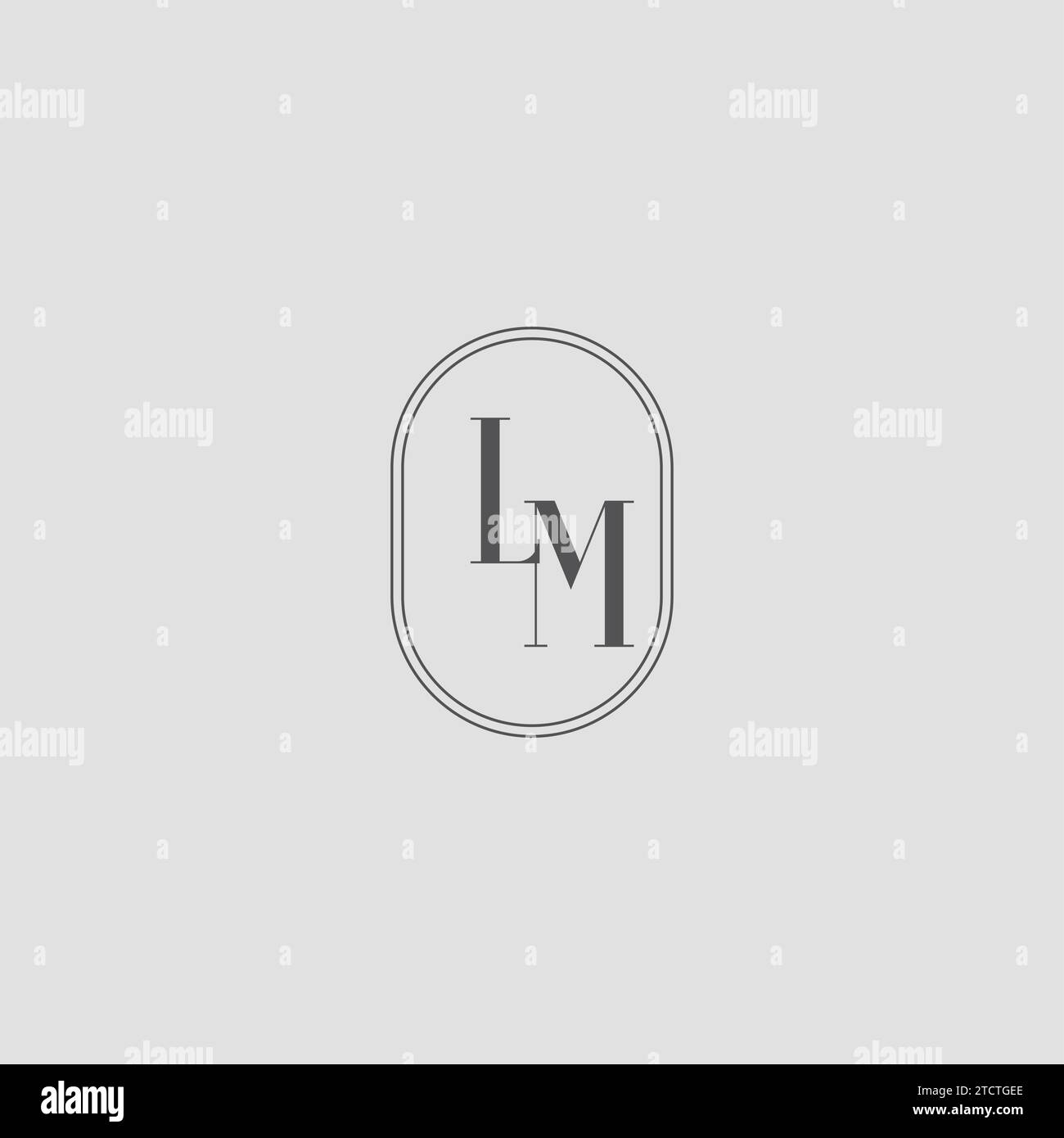 Initial LM wedding monogram logo design vector graphic Stock Vector