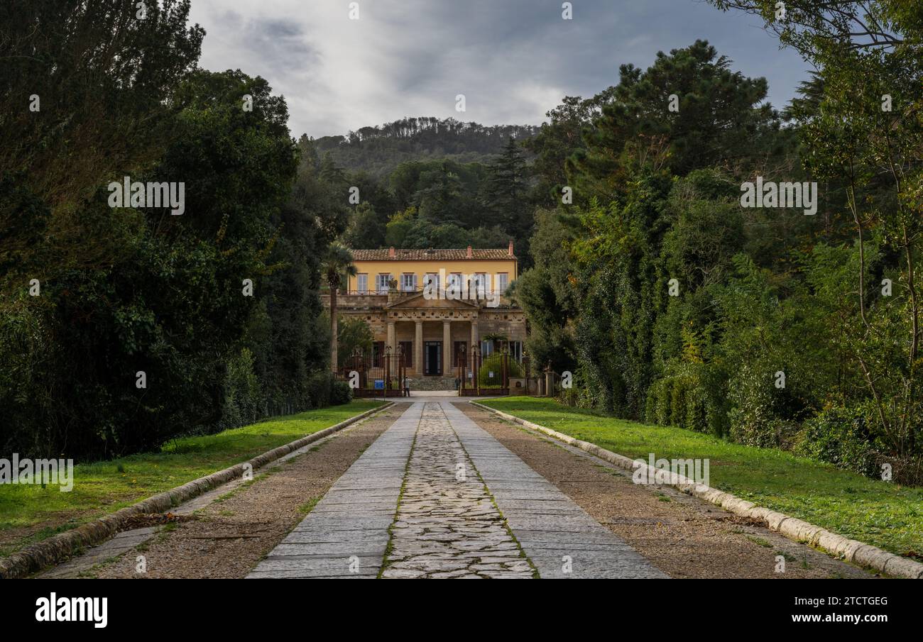 Portoferraio, Italy 14 November, 2023 long road leading to the