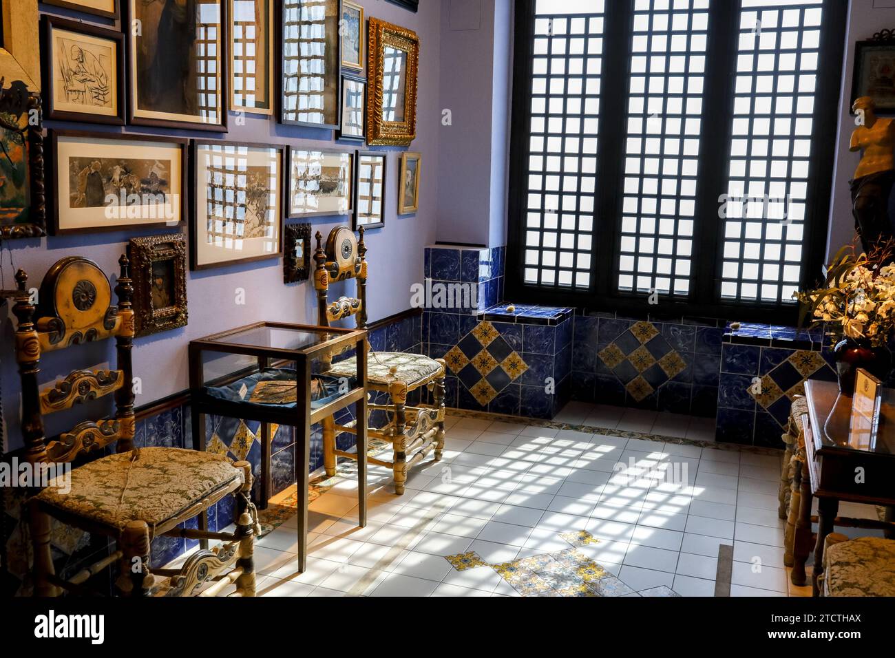 Furniture and works of art in the Cau Ferrat museum, Sitges, Spain Stock Photo
