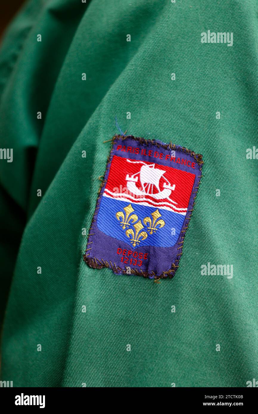 Classic boy  scout  uniform. Detail.  France. Stock Photo