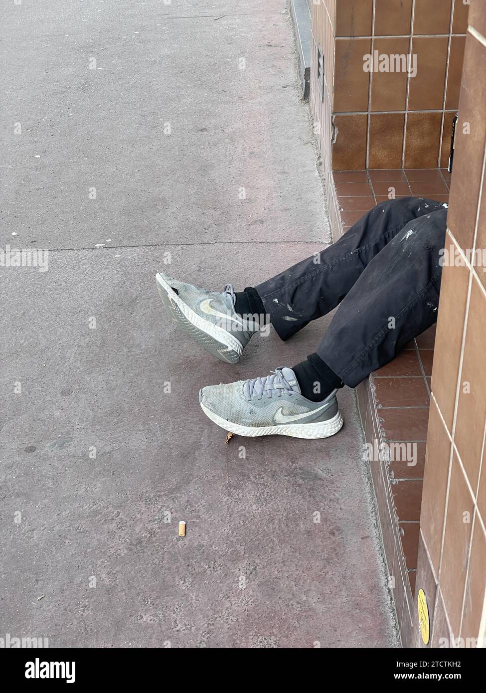 Homeless person sleeping in a street in Paris, France Stock Photo - Alamy