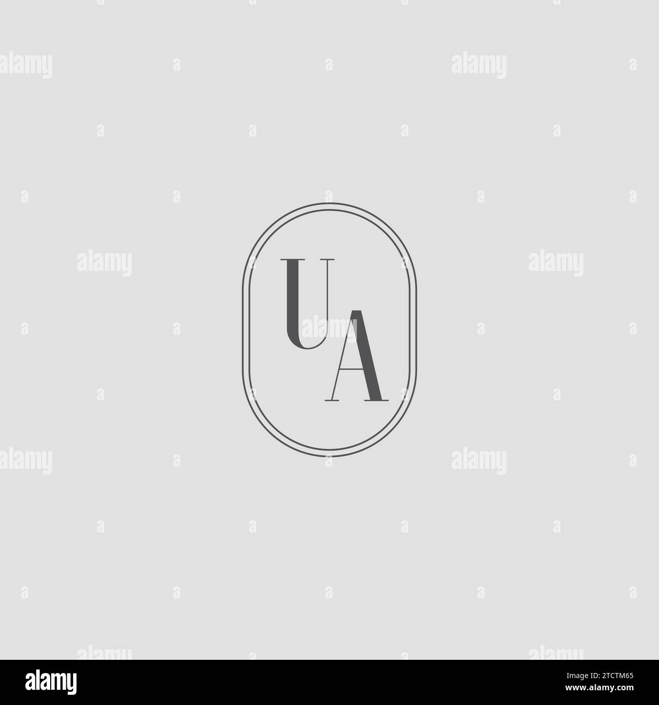 Initial UA wedding monogram logo design vector graphic Stock Vector ...