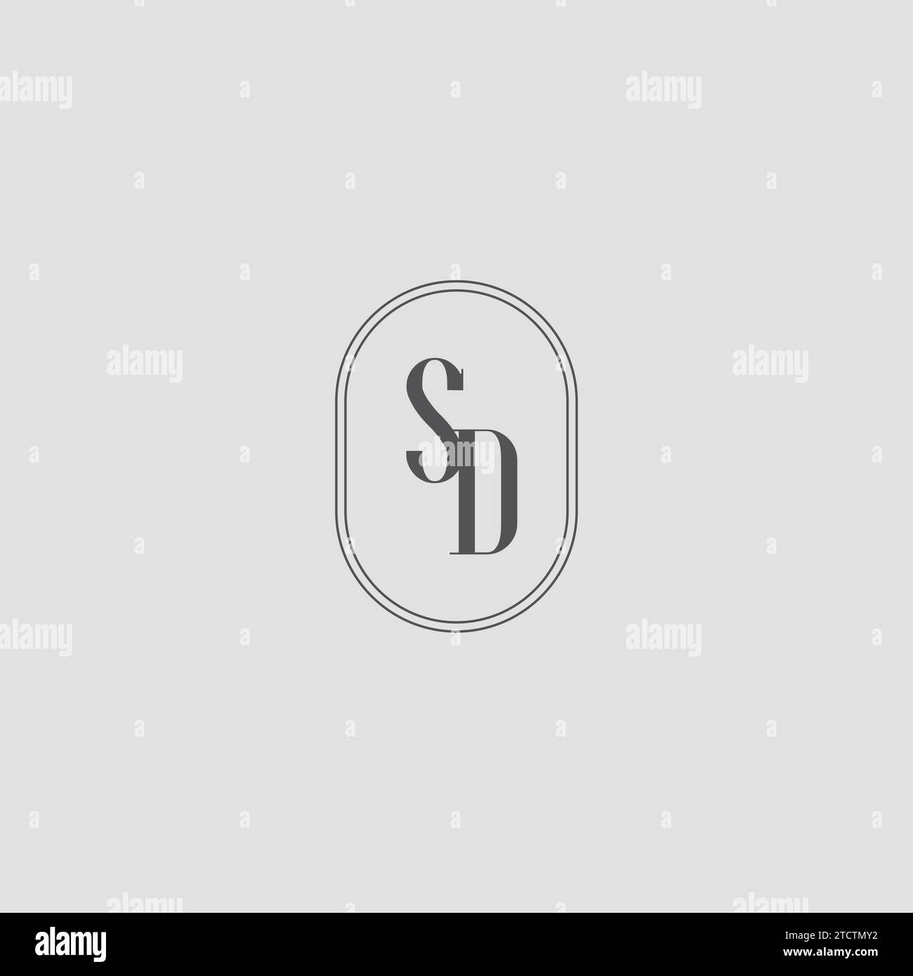 Initial SD wedding monogram logo design vector graphic Stock Vector