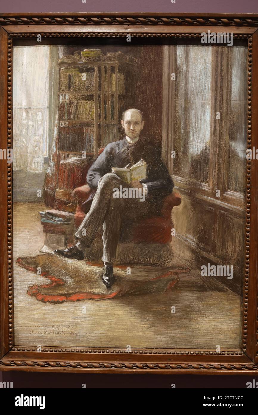 Orsay Museum, Paris, France Etienne Moreau-Nelaton, Portrait of Raymond Koechllin, 1887, pastel Stock Photo