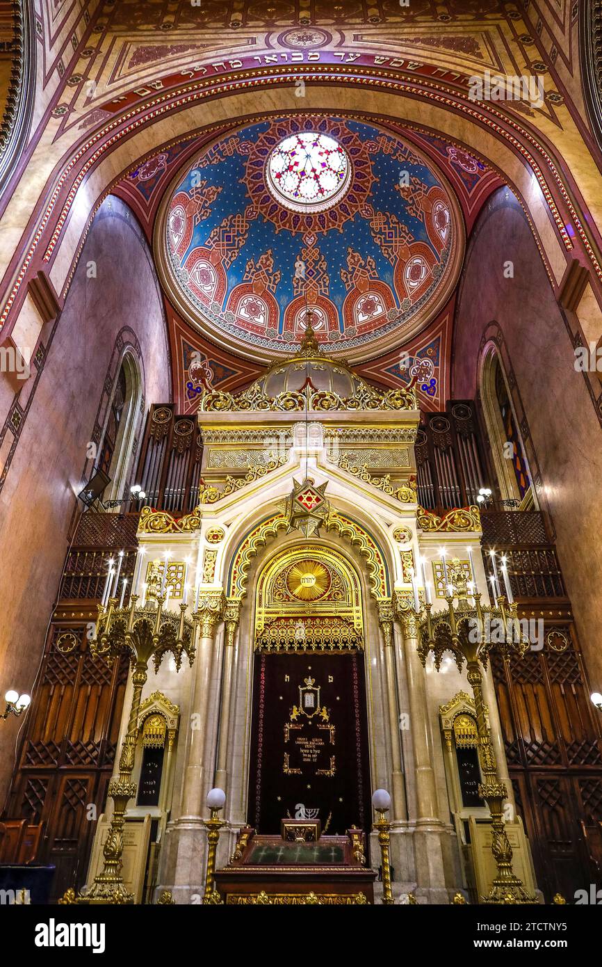 Great synagogue of Budapest, Hungary. Torah ark Stock Photo