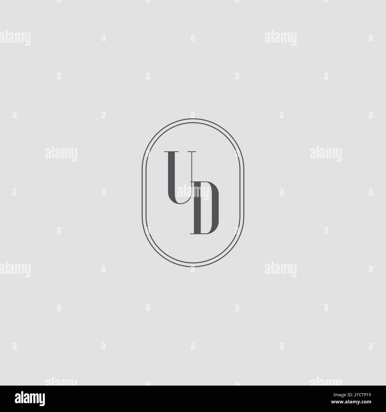 Initial UD wedding monogram logo design vector graphic Stock Vector