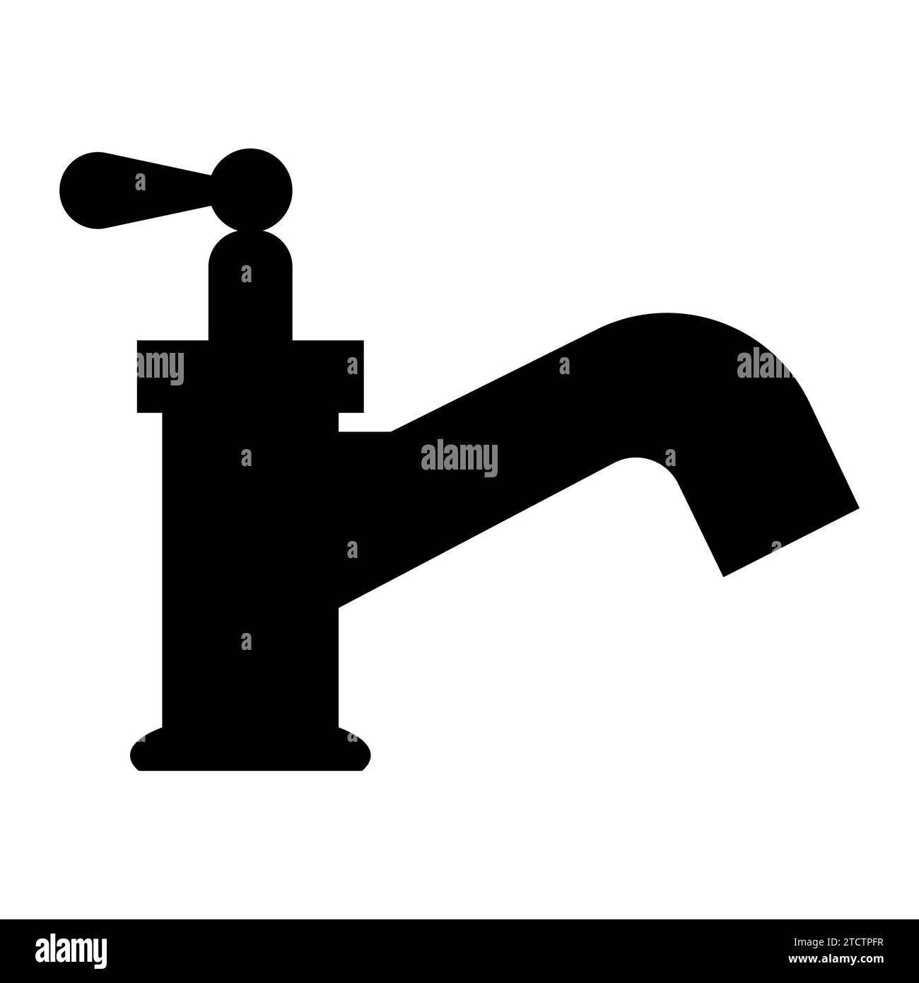Water tap black icon isolated on white background Stock Vector Image ...