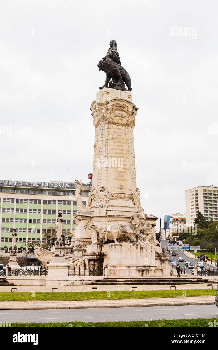 Statue to Sebastiao Jose de Carvalho e Melo, 1st Marques of Pombal ...