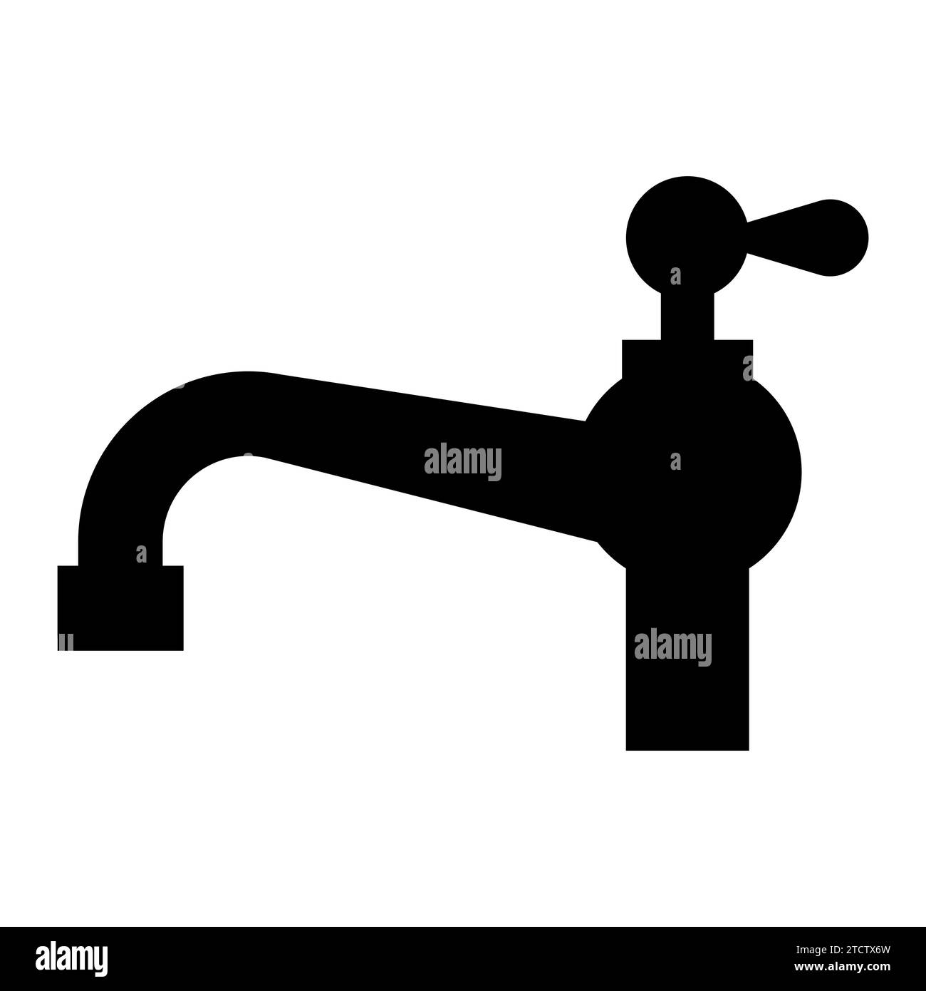Water tap black icon isolated on white background Stock Vector Image ...