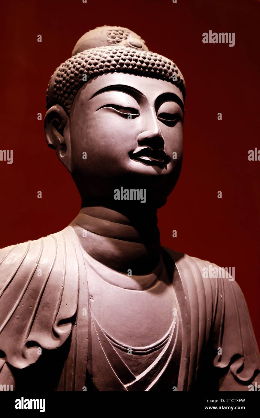 Museum of Vietnamese History. Amitabha Buddha. Ly Dynasty, 11 th century. Replica.  Ho Chi Minh city. Vietnam. Stock Photo