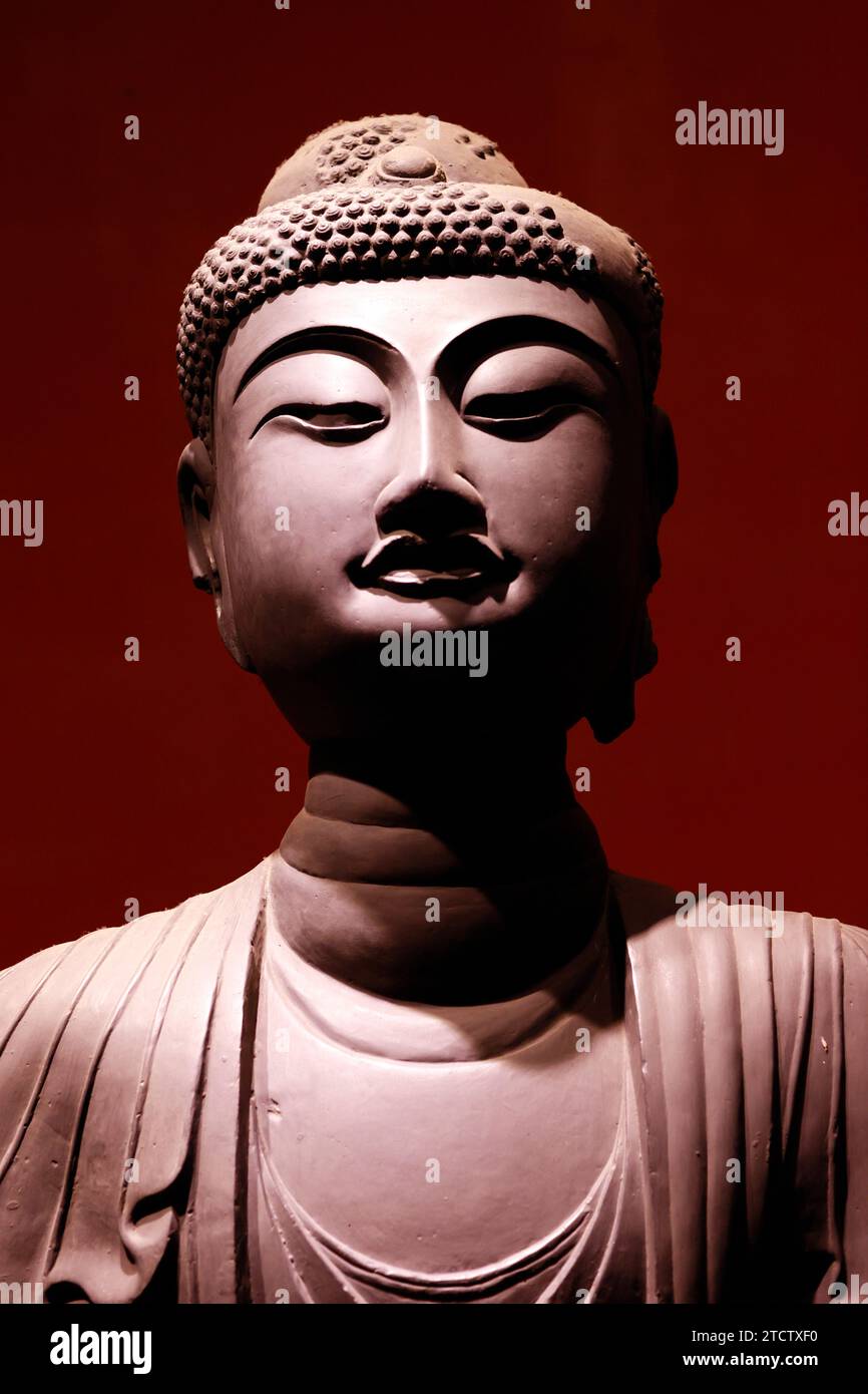 Museum of Vietnamese History. Amitabha Buddha. Ly Dynasty, 11 th century. Replica.  Ho Chi Minh city. Vietnam. Stock Photo