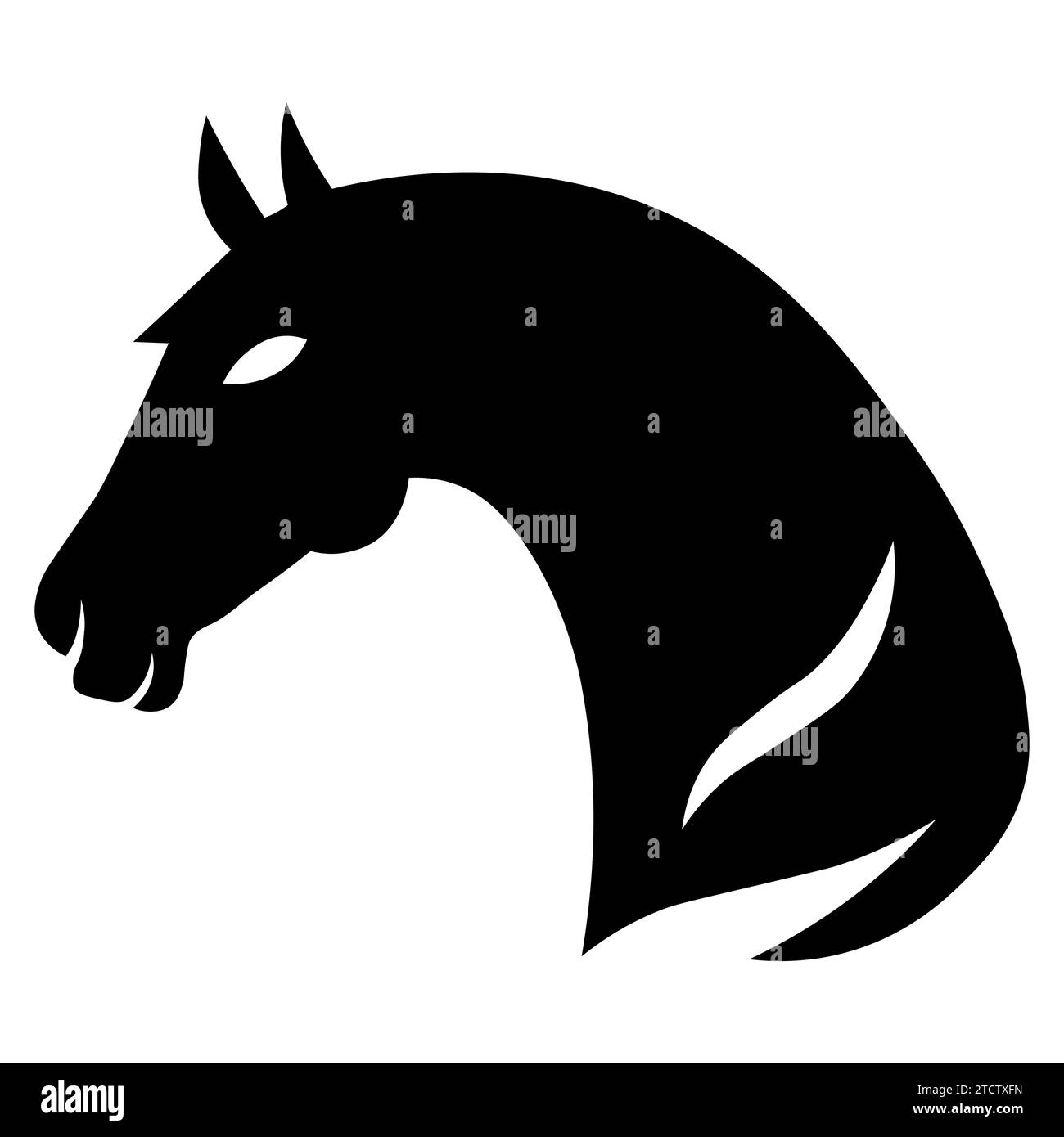 Horse head black vector icon on white background Stock Vector Image ...
