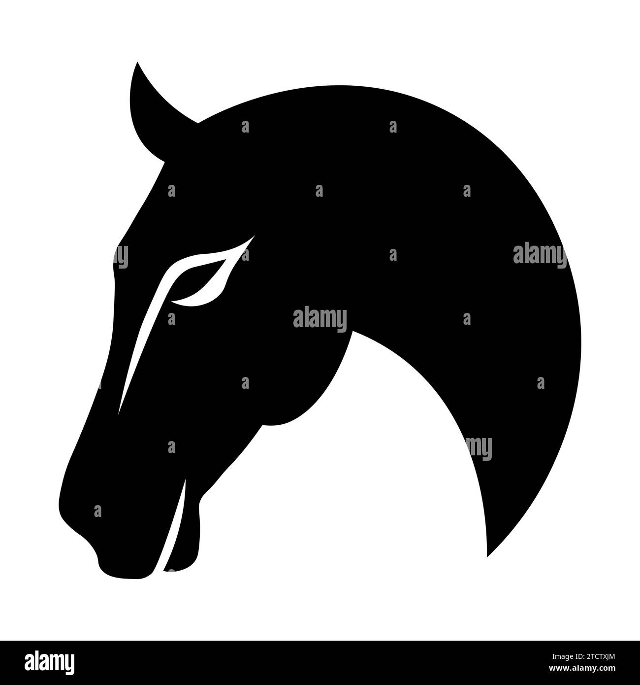 Horse head black vector icon on white background Stock Vector Image