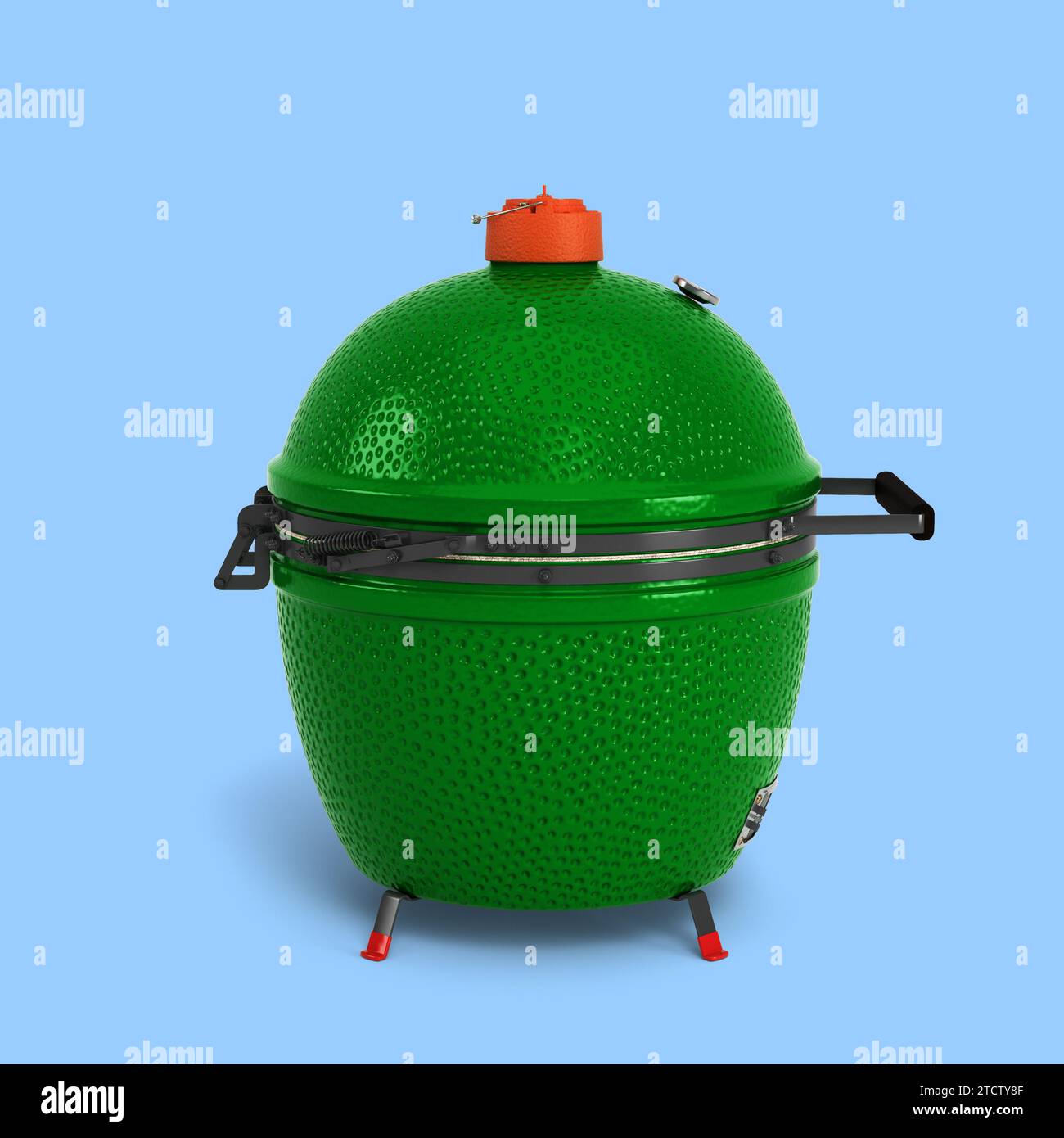 Small barbecue green color BBQ grill for outdoor prepare meat food ...