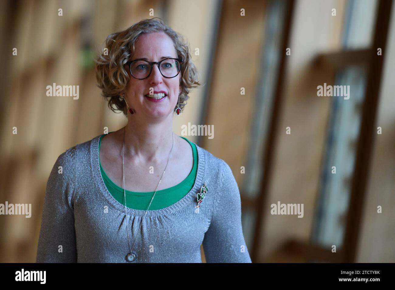 Edinburgh Scotland, UK 14 December 2023. Lorna Slater MSP at the Scottish Parliament. credit sst/alamy live news Stock Photo