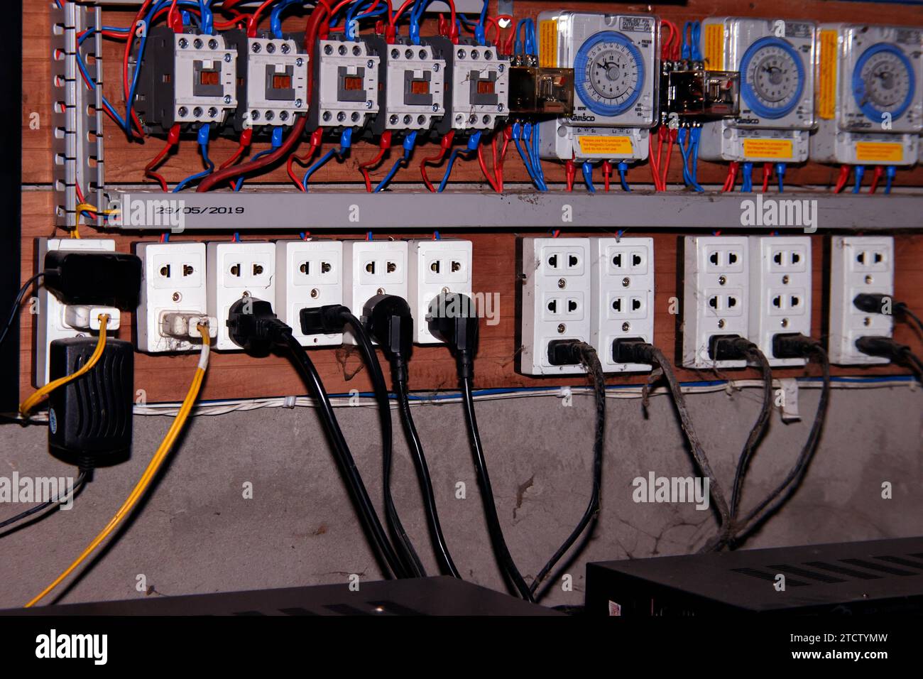 Electrical distribution board in a local factory Stock Photo Alamy