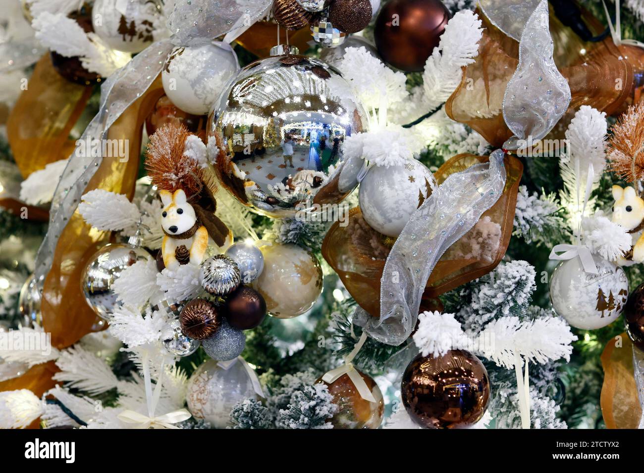 Beautiful christmas décoration on a Christmas tree. Stock Photo