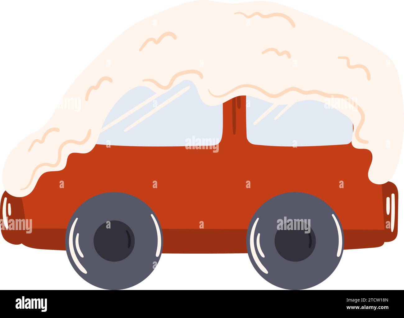 Red Car under the snow Stock Vector Image & Art Alamy
