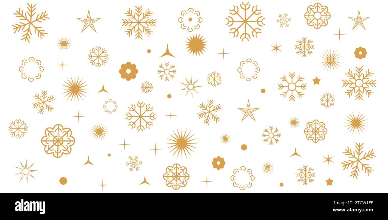 Vector elegant background with gold snowflakes background Stock Vector