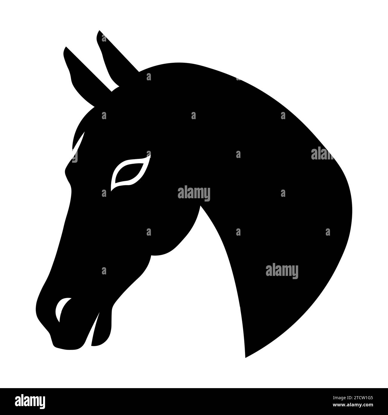 Horse head black vector icon on white background Stock Vector Image ...