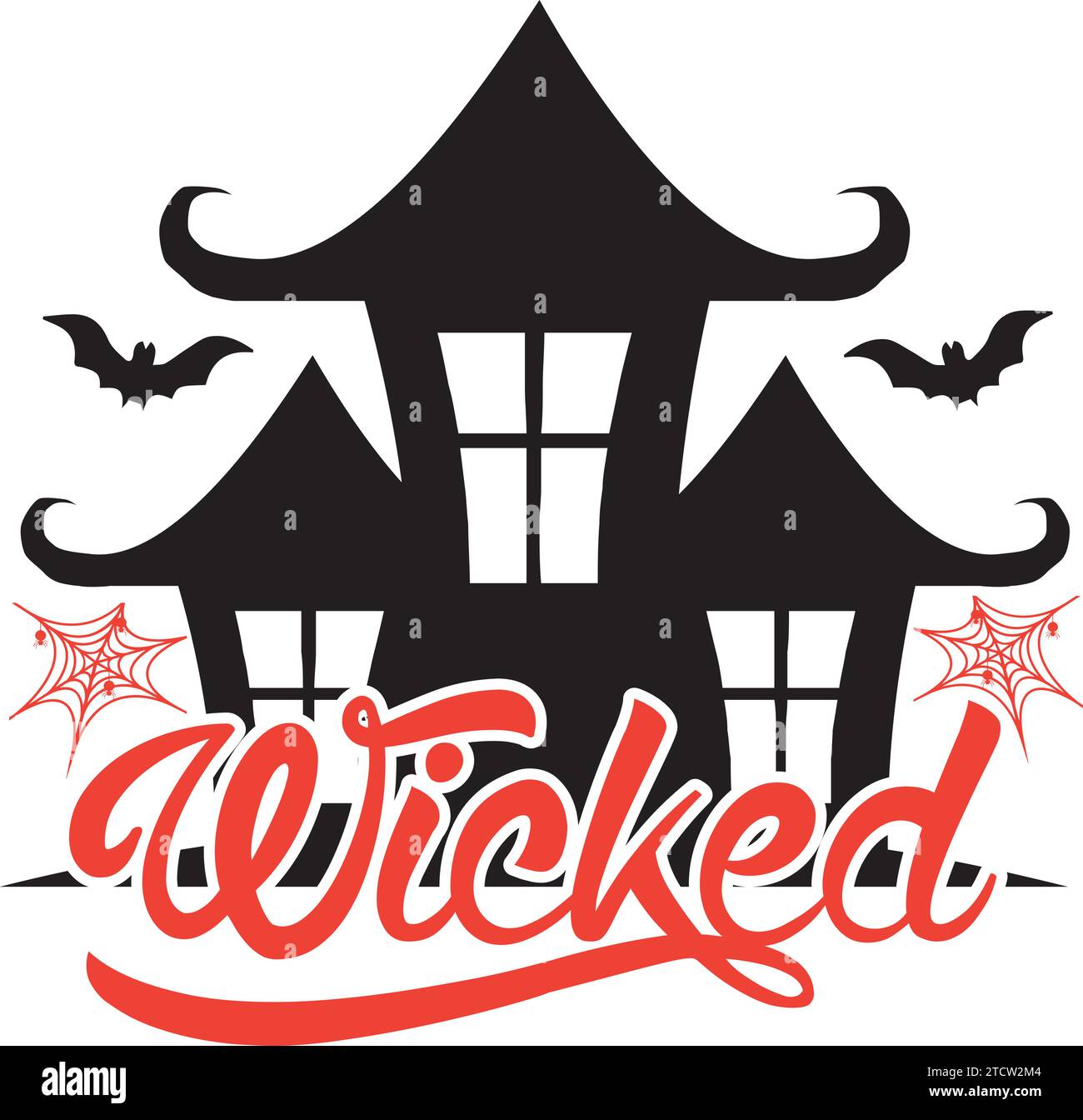 Wicked ,Halloween SVG Design Stock Vector