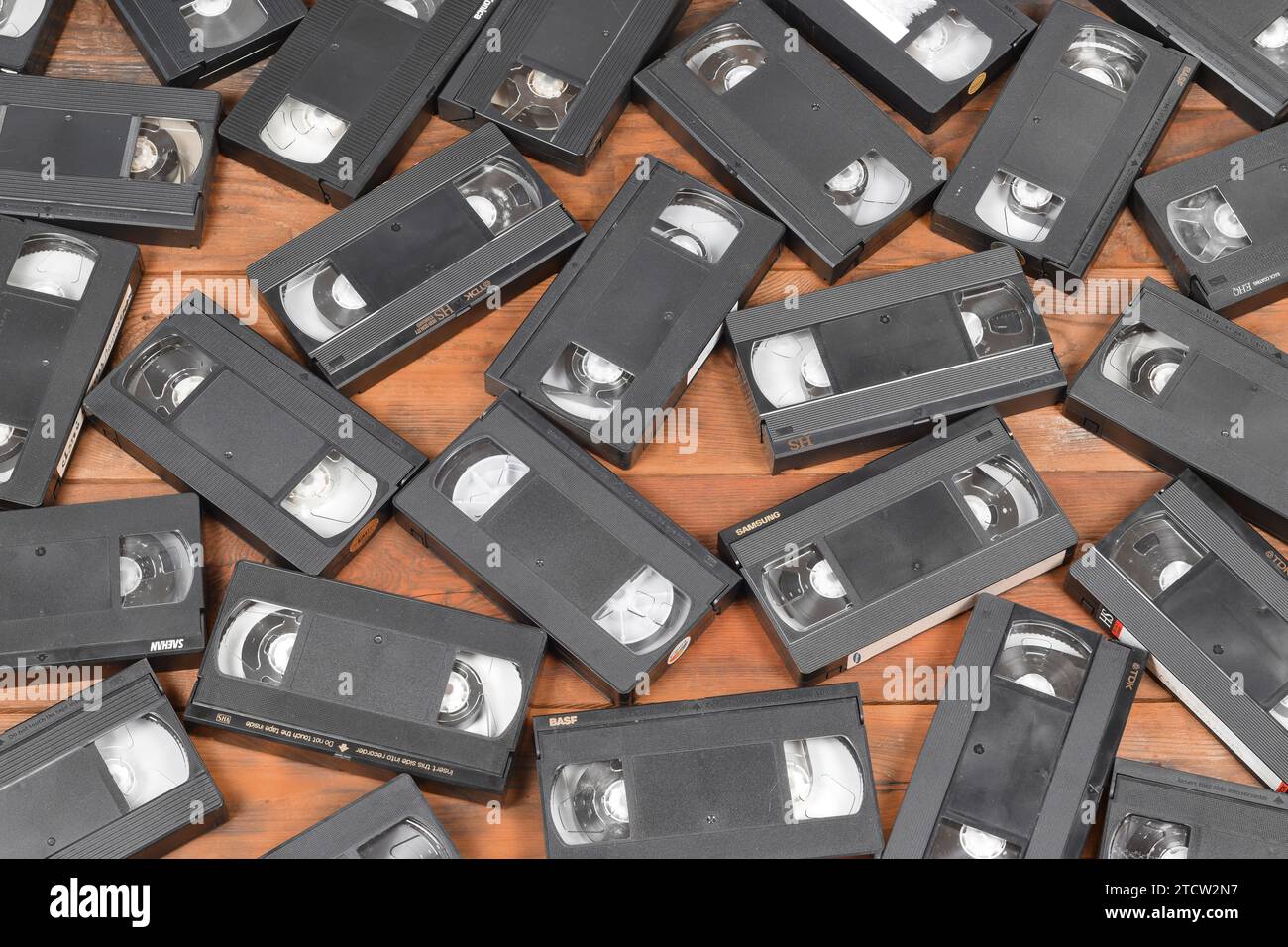 KYIV, UKRAINE 4 MAY, 2023 Video tape on colored background, VHS