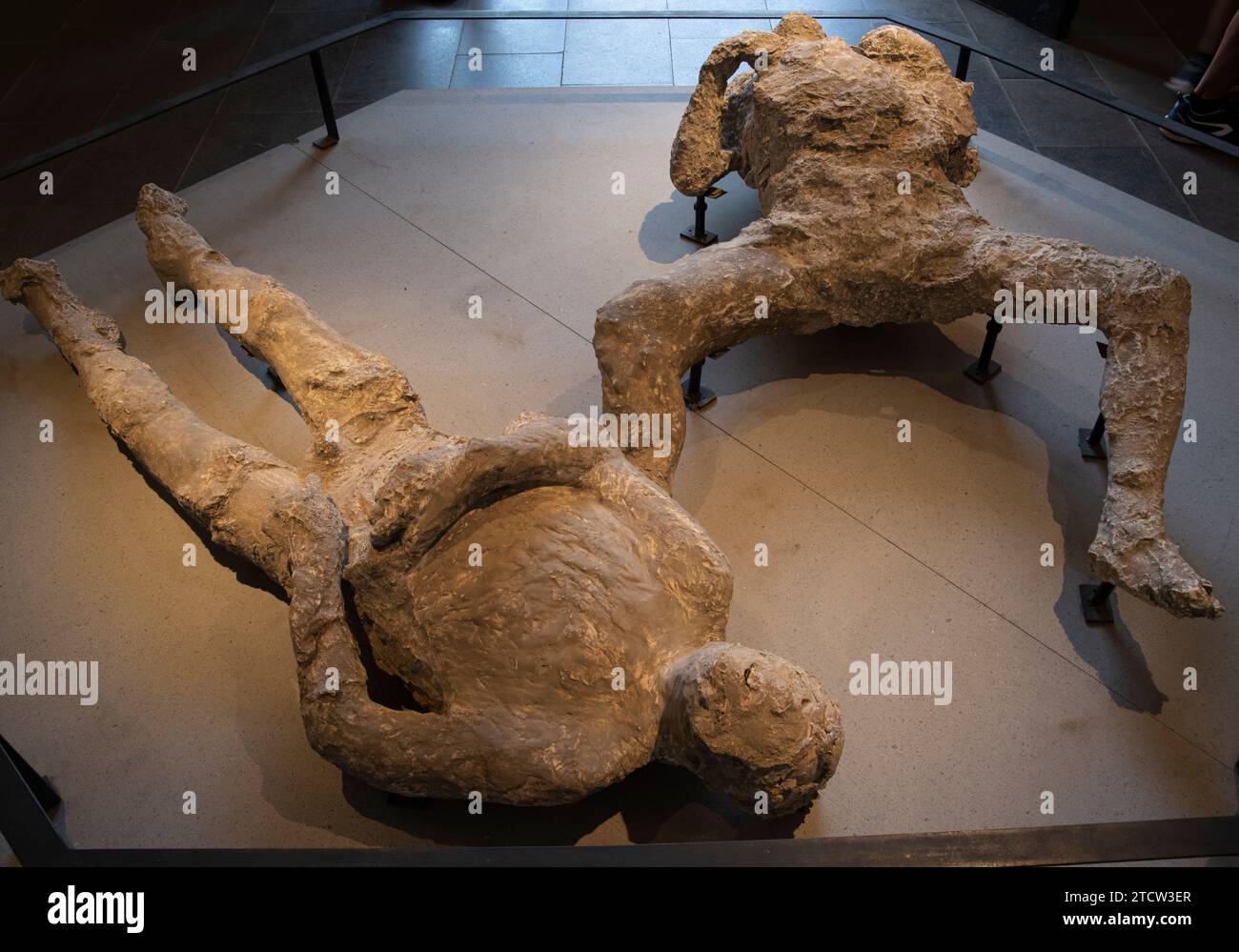 Plaster casts of victims of the A. D. 79 eruption, Pompeii, Italy Stock Photo