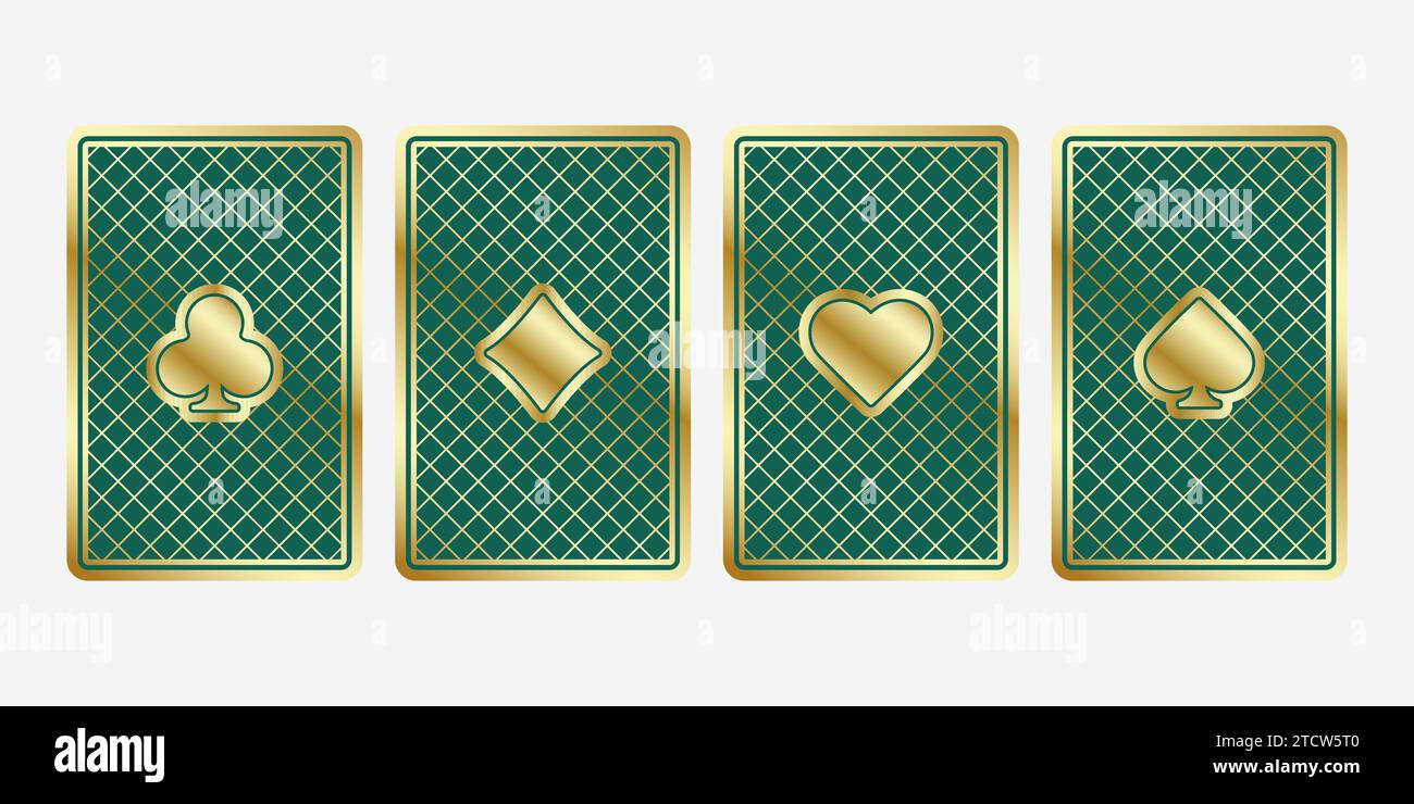 Playing card set. Vector illustration with suit hearts, diamonds, clubs ...