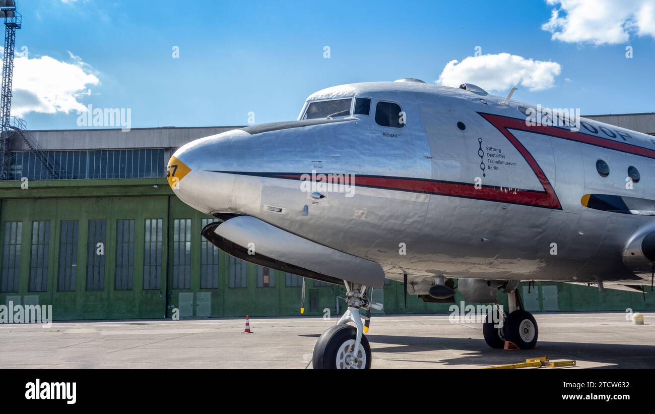A Douglas C-54 Skymaster. at Berlin Templehof Stock Photo - Alamy