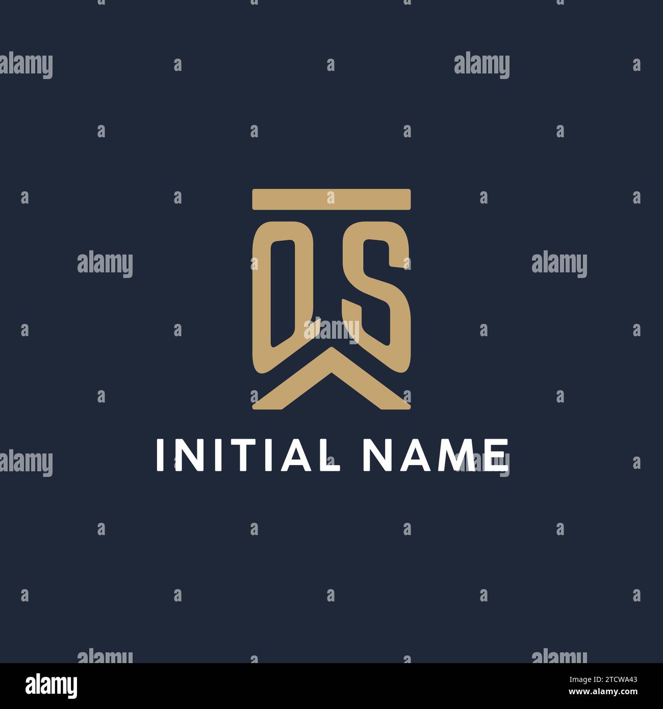 QS initial monogram logo design in a rectangular style with curved side ...