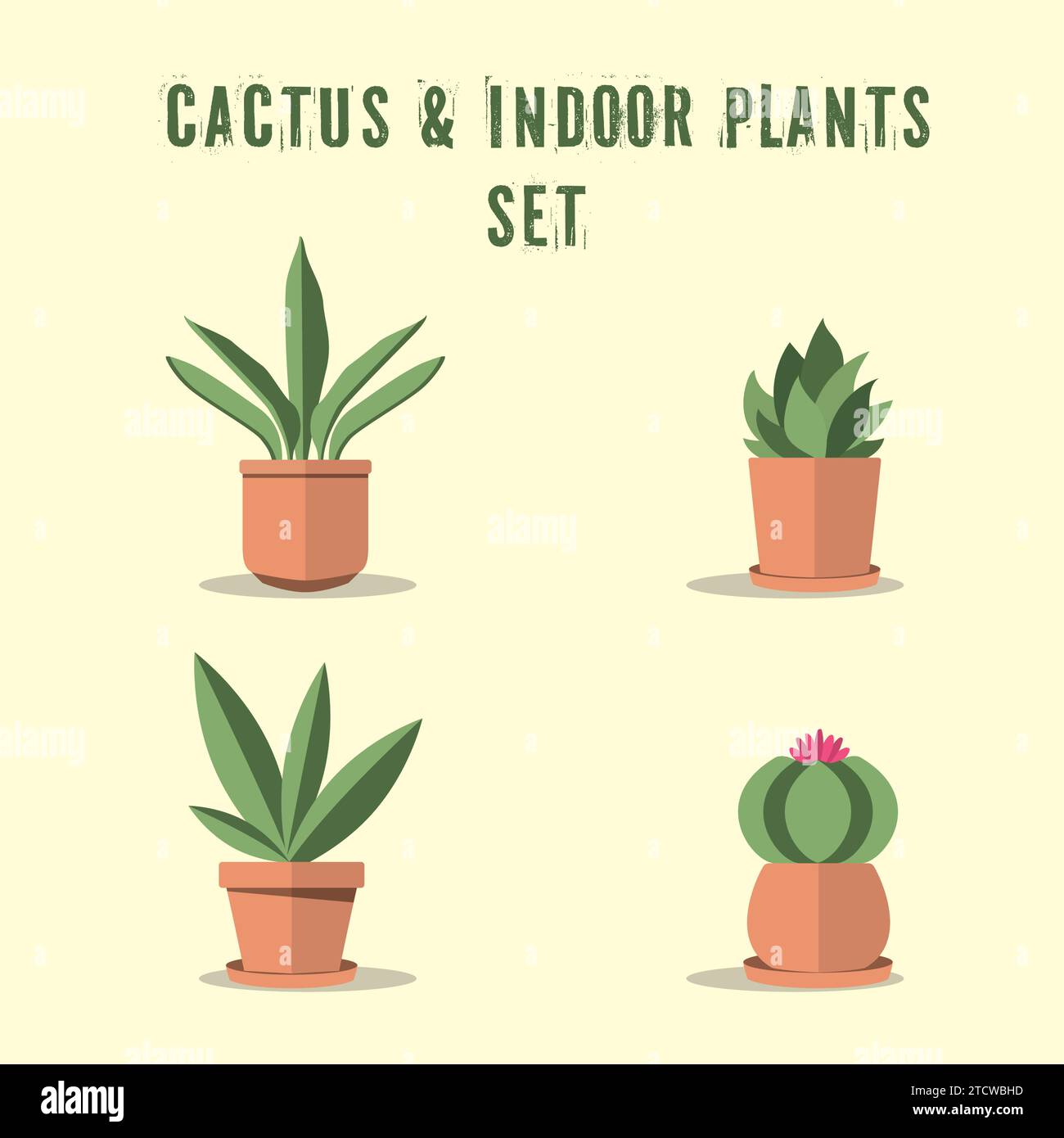 Cute indoor plant icons Set Vector Stock Vector Image & Art - Alamy