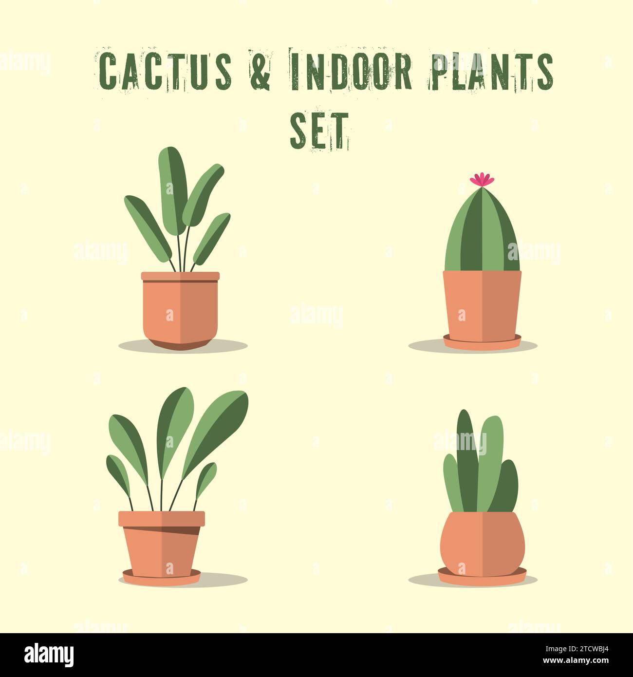 Cute indoor plant icons Set Vector Stock Vector Image & Art - Alamy