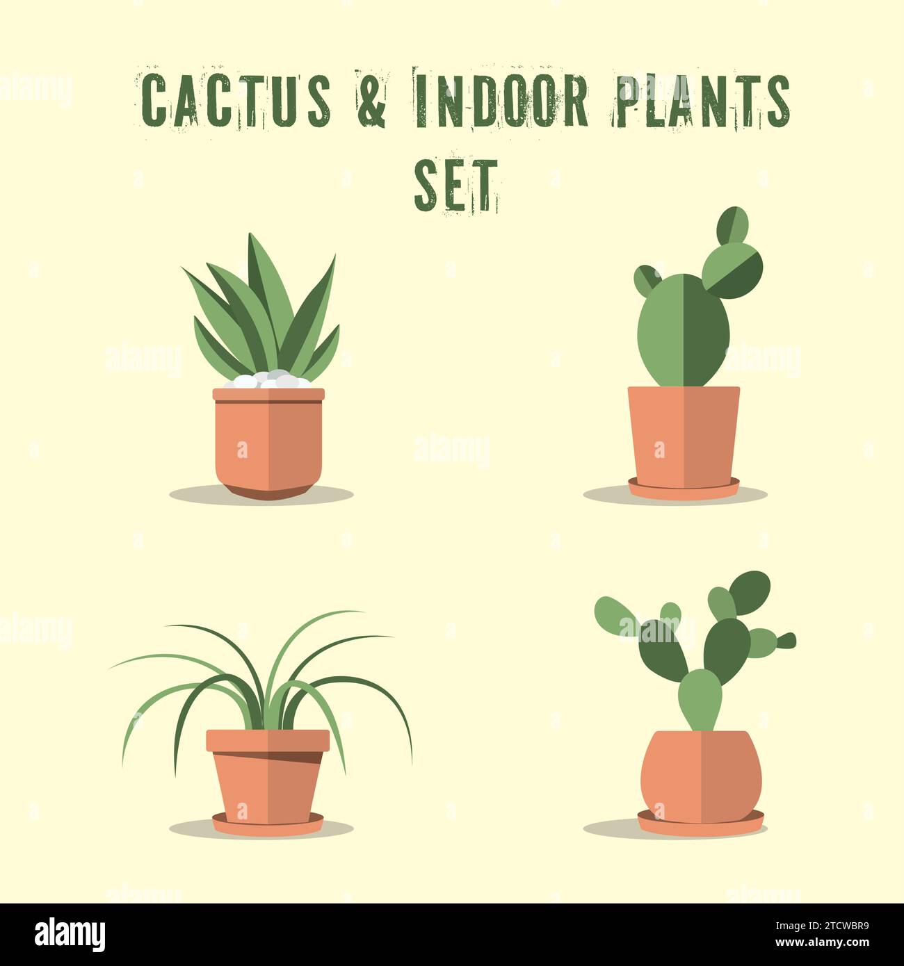 Cute indoor plant icons Set Vector Stock Vector Image & Art - Alamy