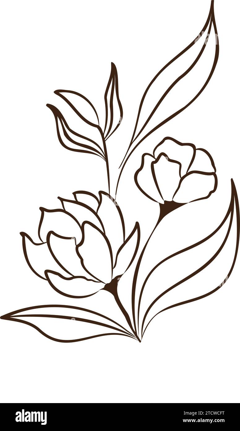 Vintage hand drawn flower sketch Vector Stock Vector Image & Art - Alamy