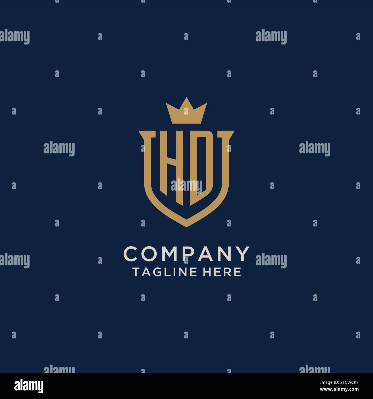 HD initial shield crown logo vector graphic Stock Vector