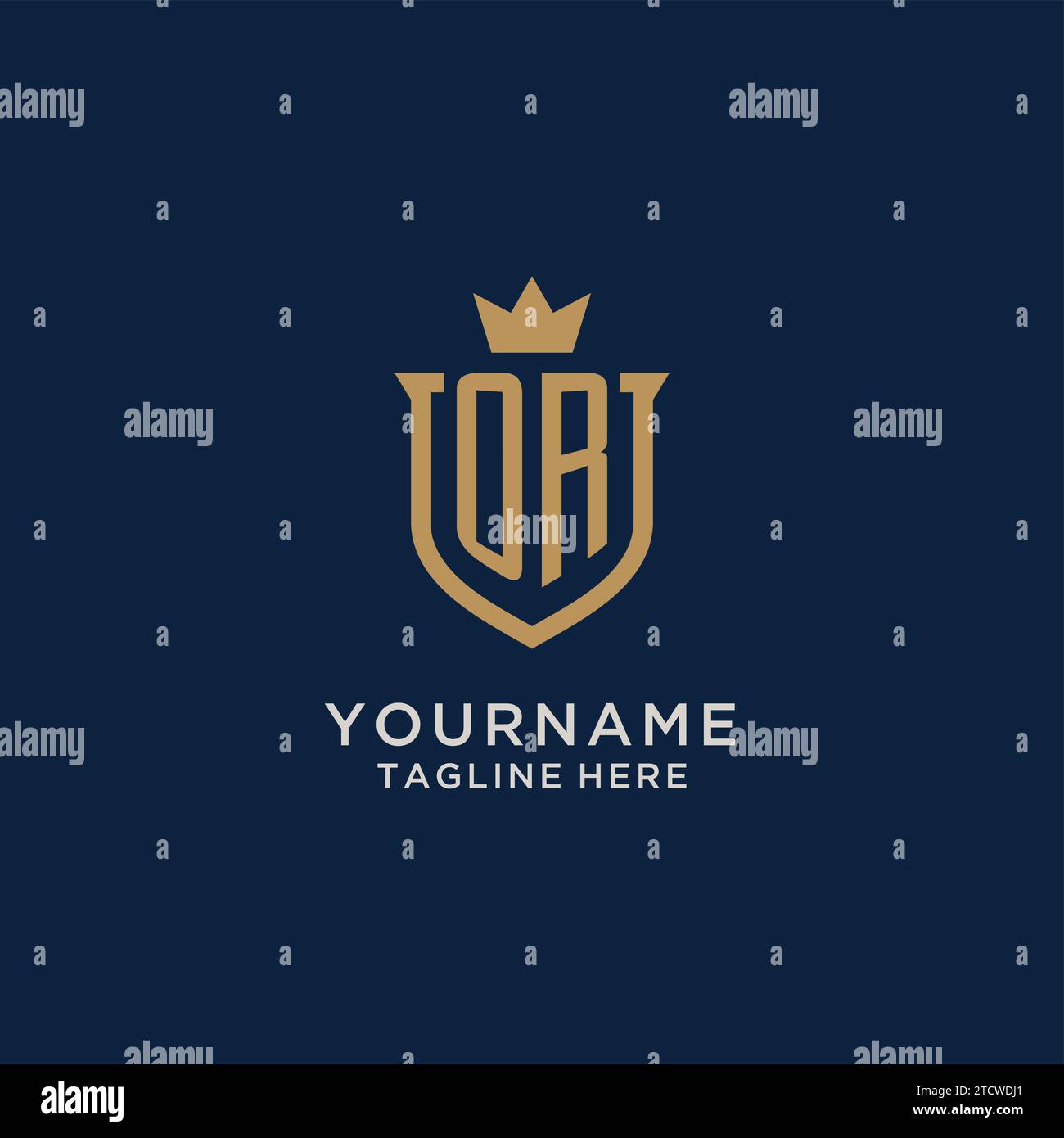 OR initial shield crown logo vector graphic Stock Vector Image & Art ...